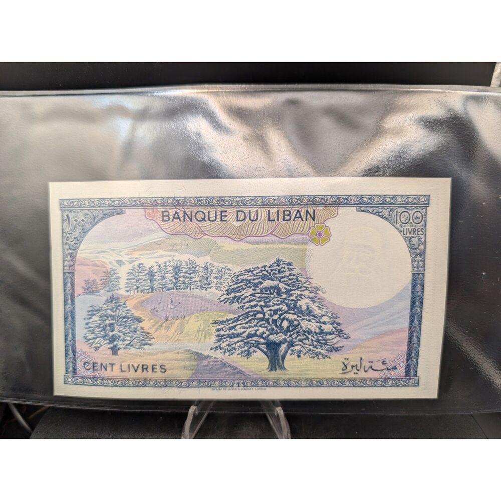 1988 Lebanon 100 Livres Banknote Banque Du Liban Cedar Trees Pick 66d